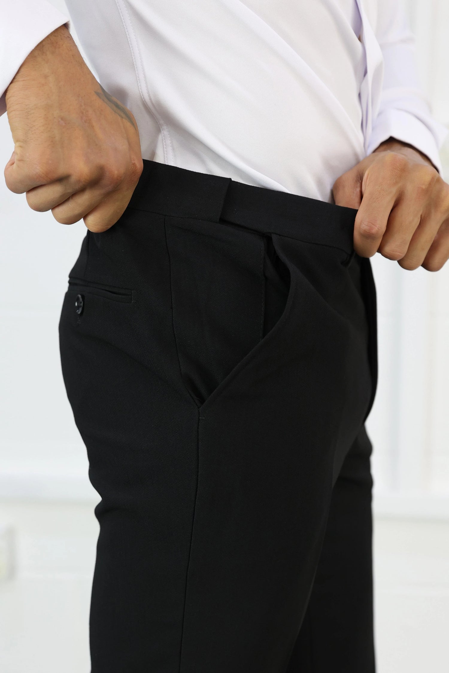 Mayfair navy suit trousers with a tailored fit, crafted from premium fabric. Perfect for formal occasions, business attire, or mix-and-match suit combinations for a sharp, sophisticated look.