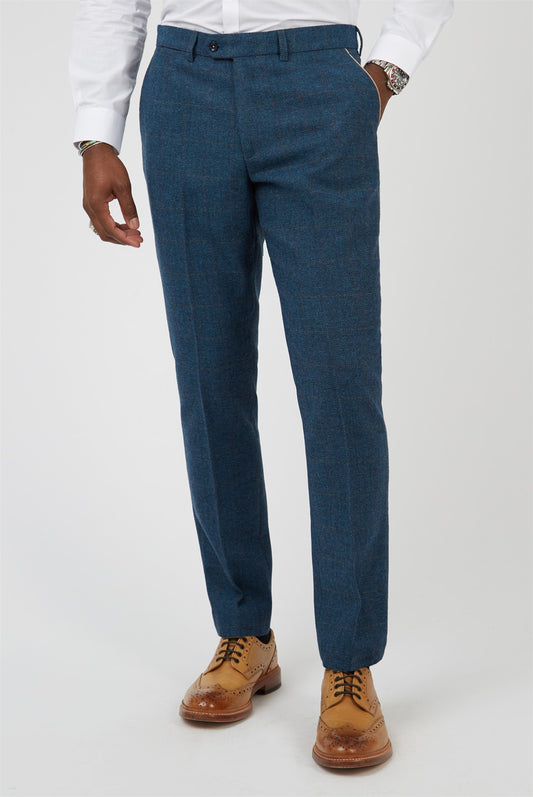 Marc Darcy Dion Blue Tweed Trouser
