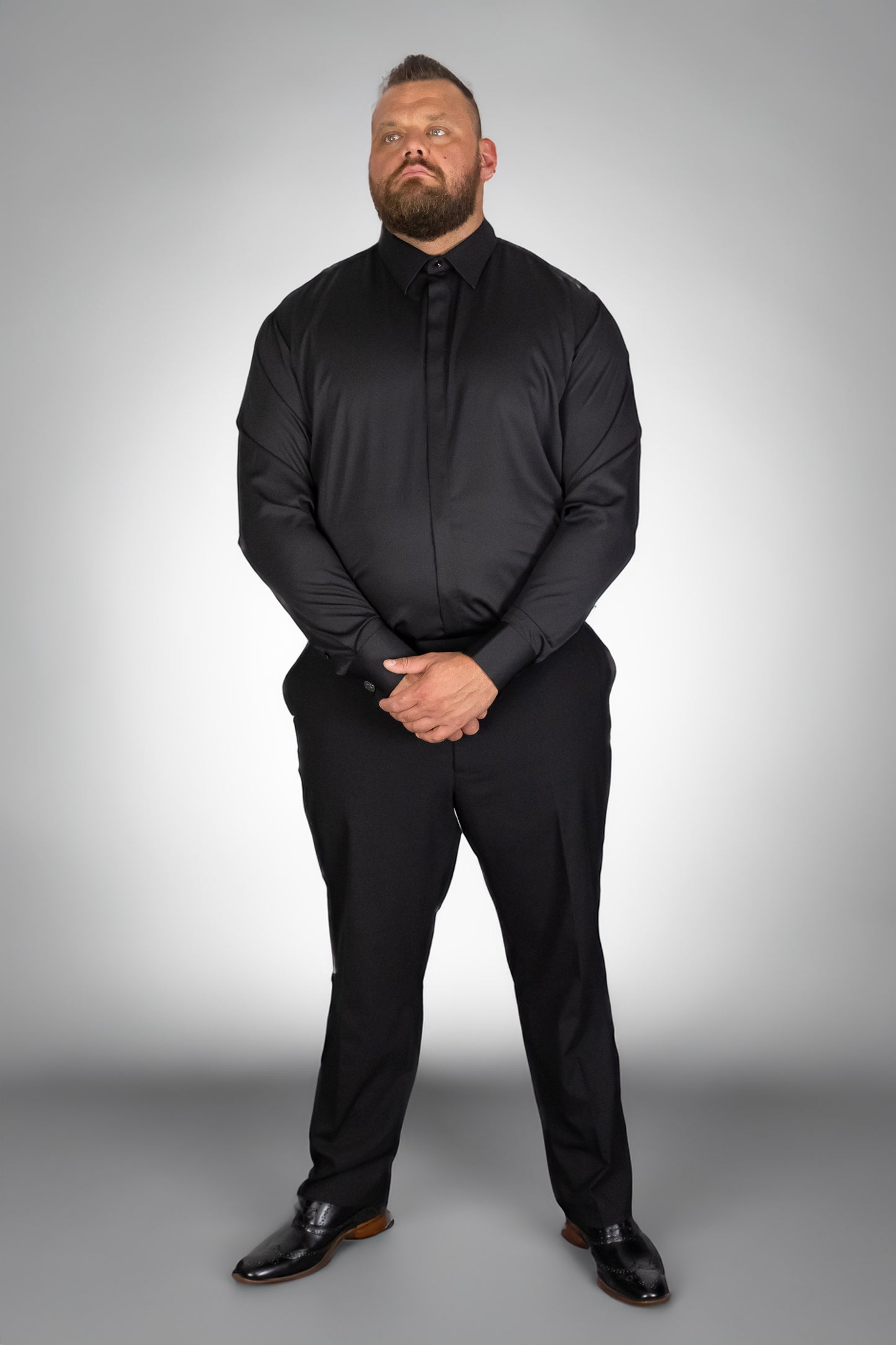 Black Stretch Cufflink Shirt