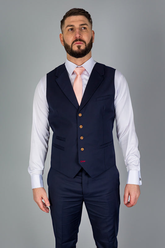 Suitbae Lawrence Navy Waistcoat
