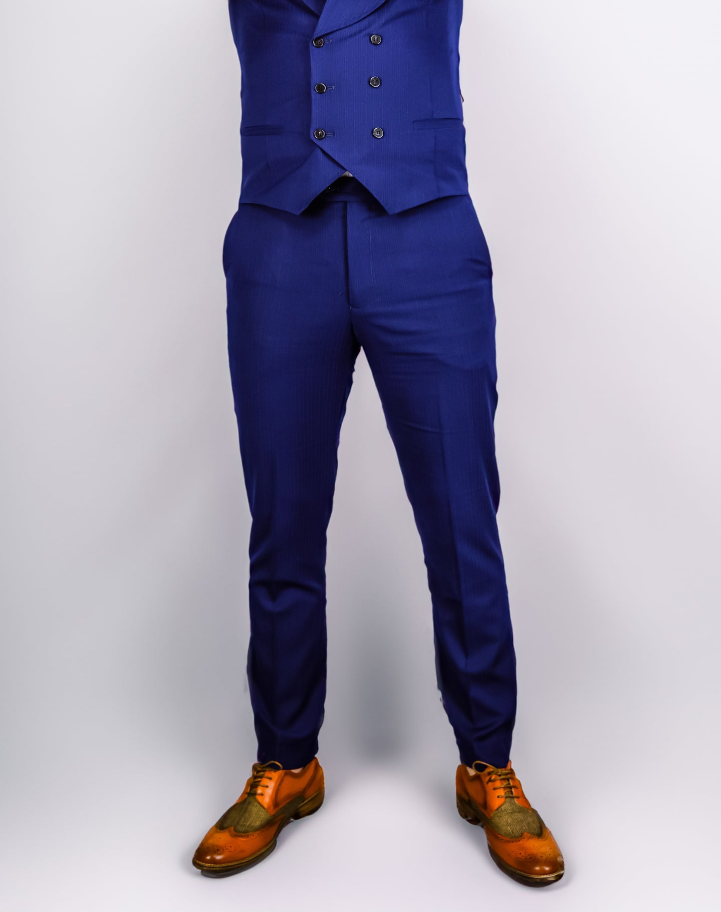 Suitbae Royal Blue Pin Three Piece Suit