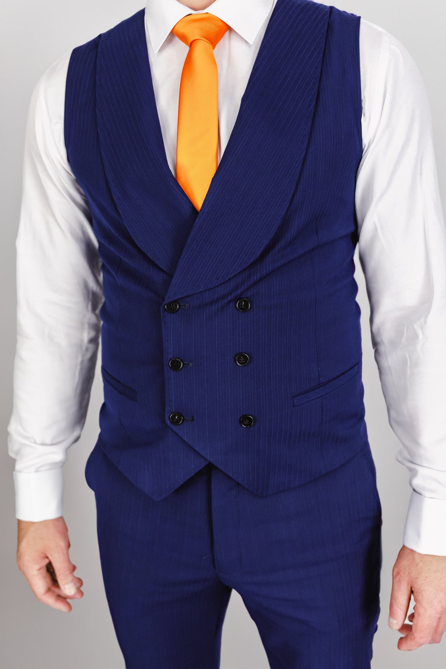 Suitbae Royal Blue Pin Three Piece Suit
