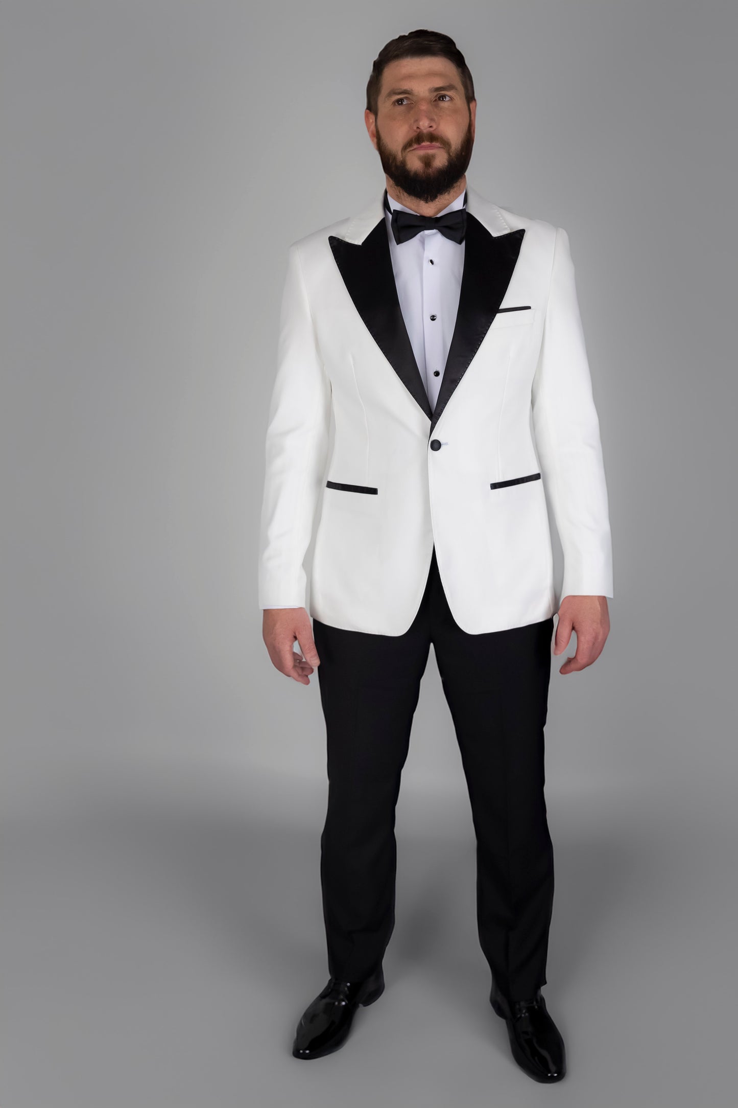 White Tuxedo 100% Wool Two Piece Suit