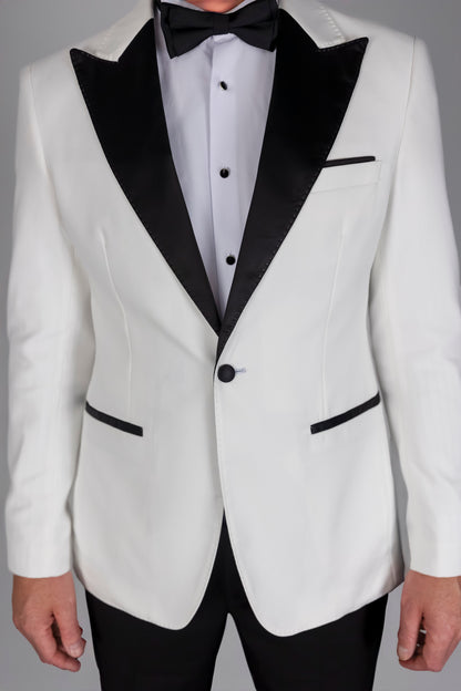 White Tuxedo 100% Wool Two Piece Suit