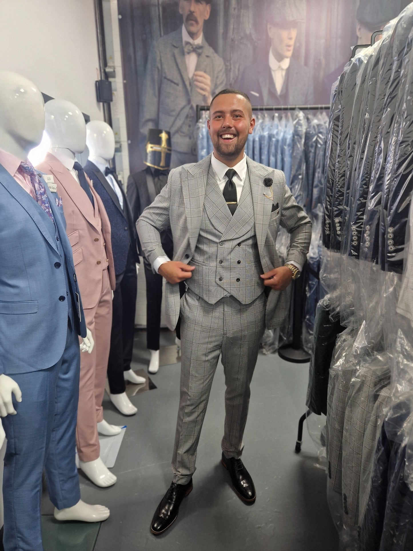Suitbae Grey Check Wool Wedding Package 📦 (minimum 3 people)