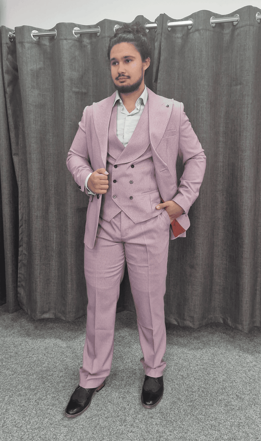 Suitbae Lilac 100% Wool Three Piece Suit