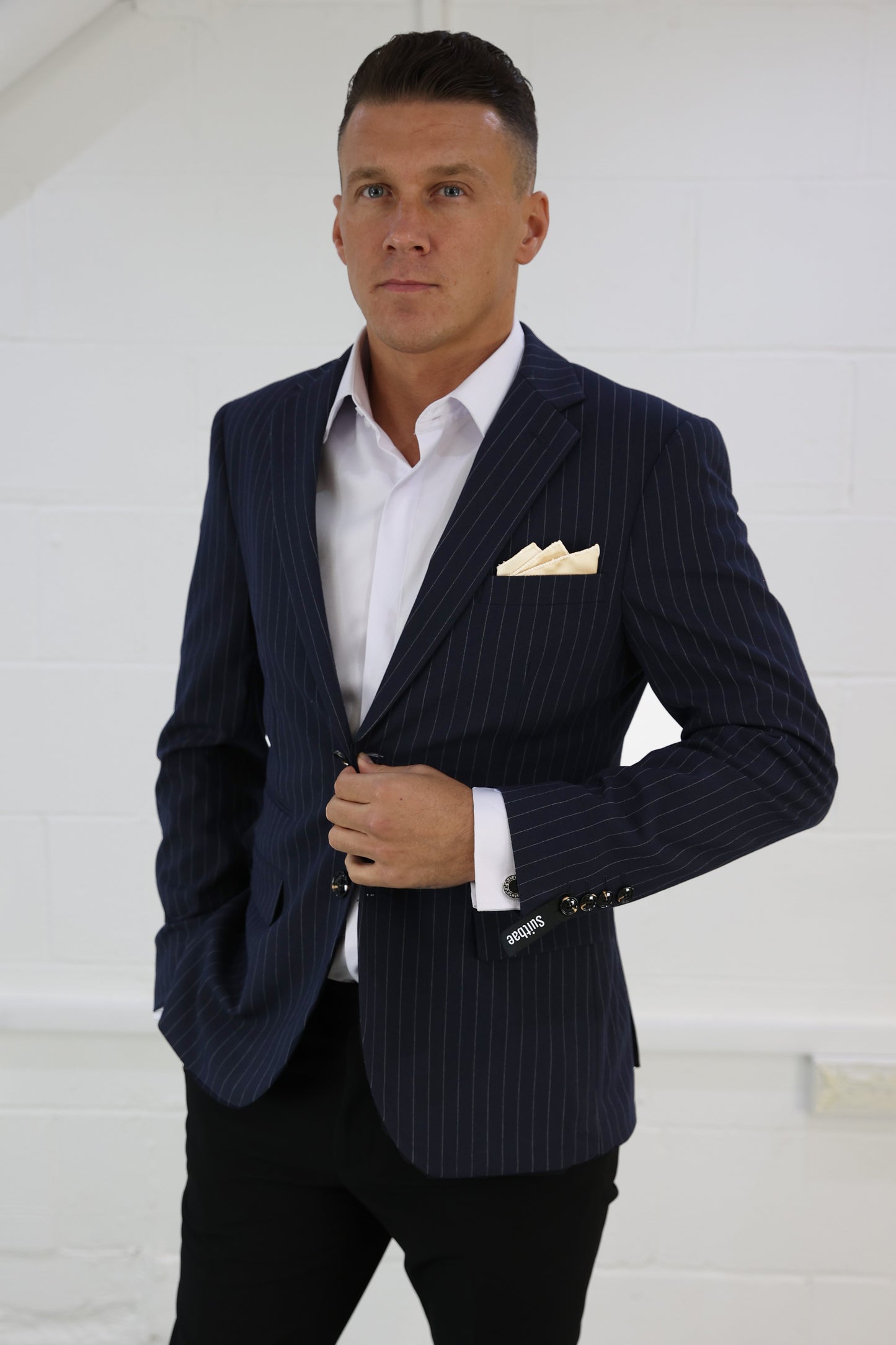 Navy Pinstripe Blazer