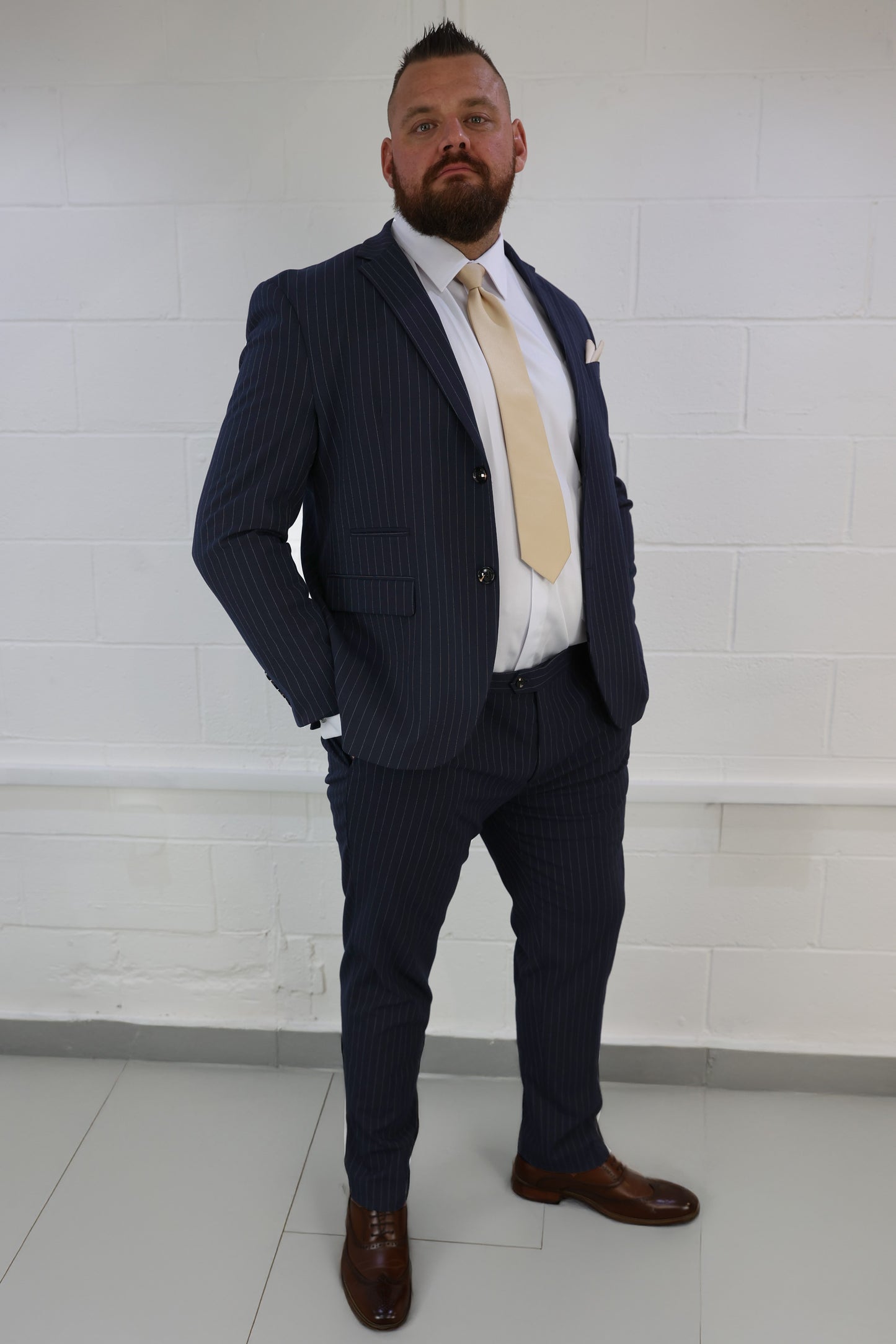 Navy Pinstripe Two Piece Suit