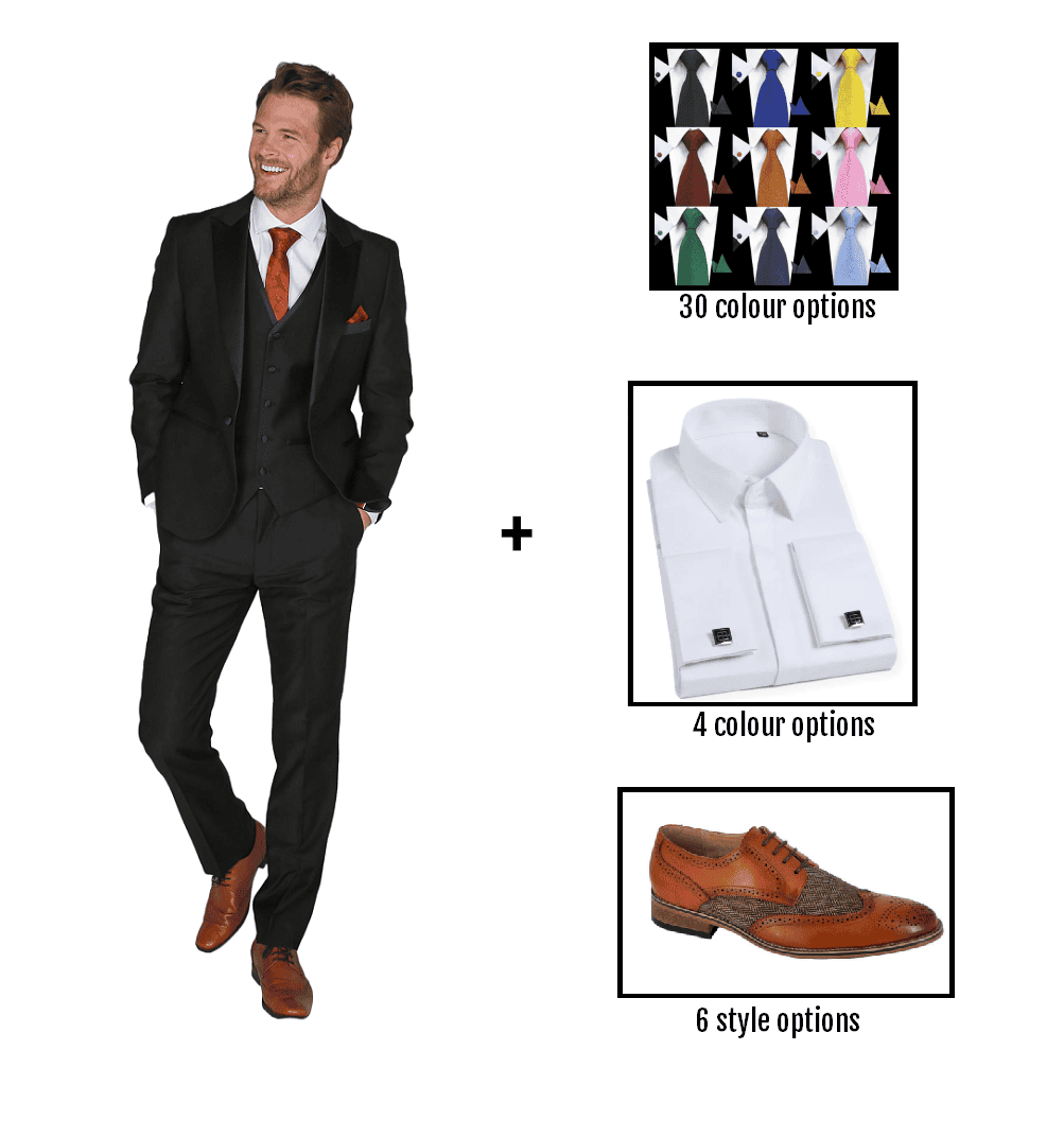 Paul Andrew Black Tuxedo Wedding Package 📦 (minimum 3 people)