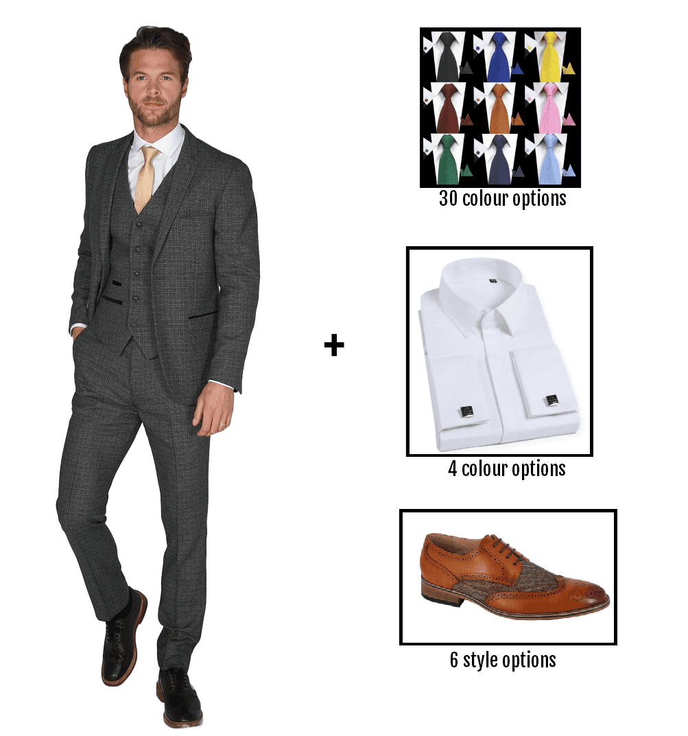 Paul Andrew Charcoal Tweed Wedding Package 📦 (minimum 3 people)