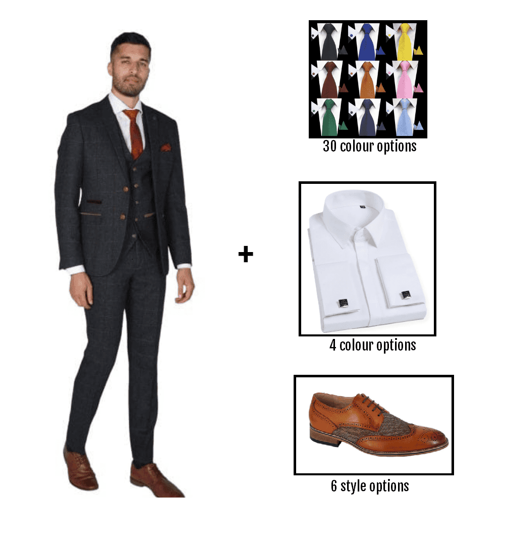 Paul Andrew Charcoal Check Wedding Package 📦 (minimum 3 people)