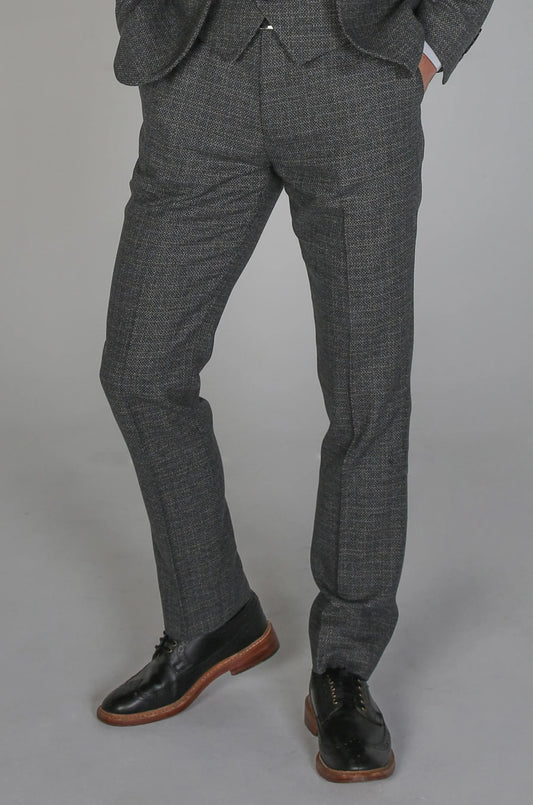 Paul Andrew Charcoal Tweed Trouser