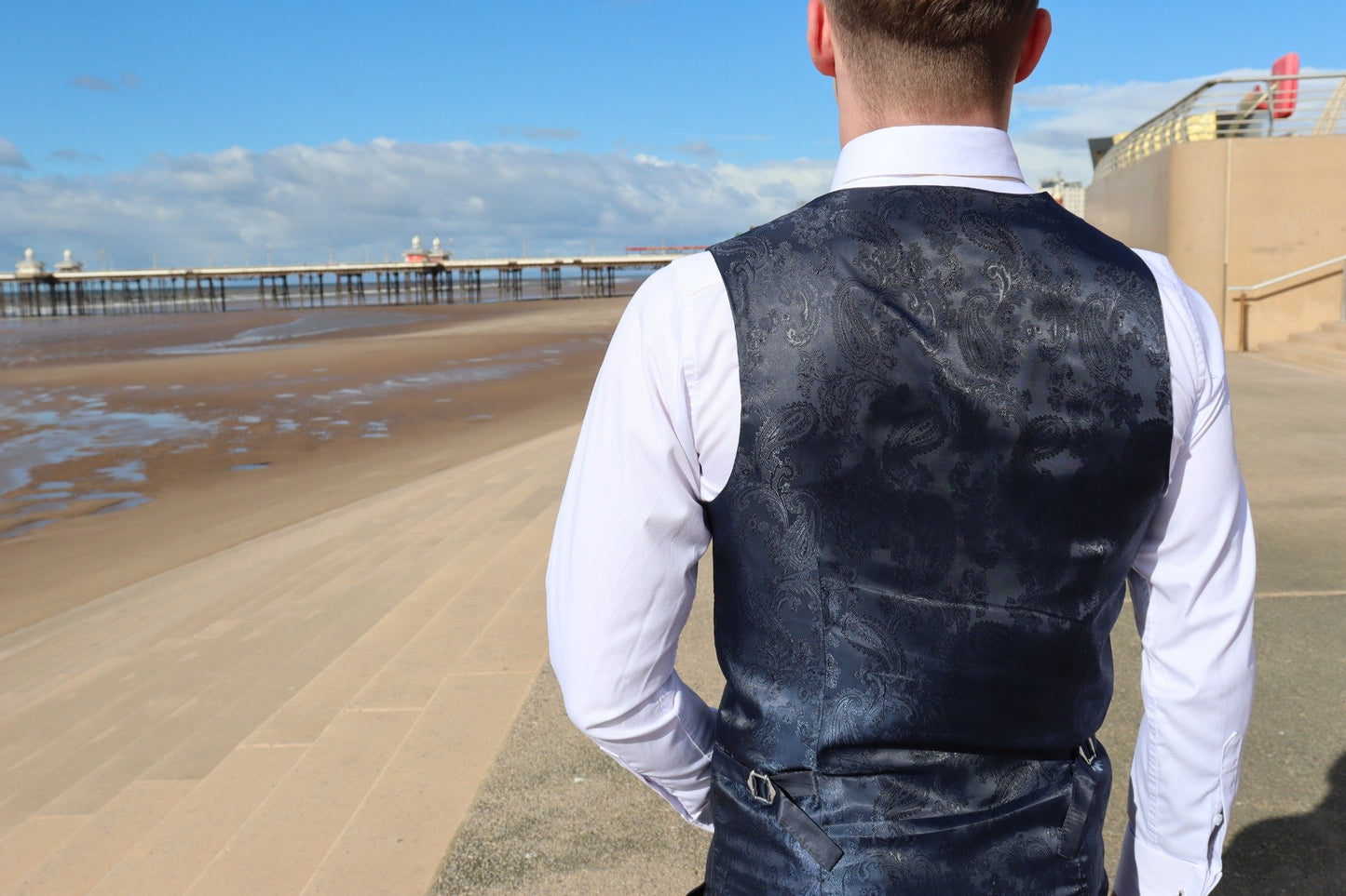 NAVY PINSTRIPE THREE PIECE