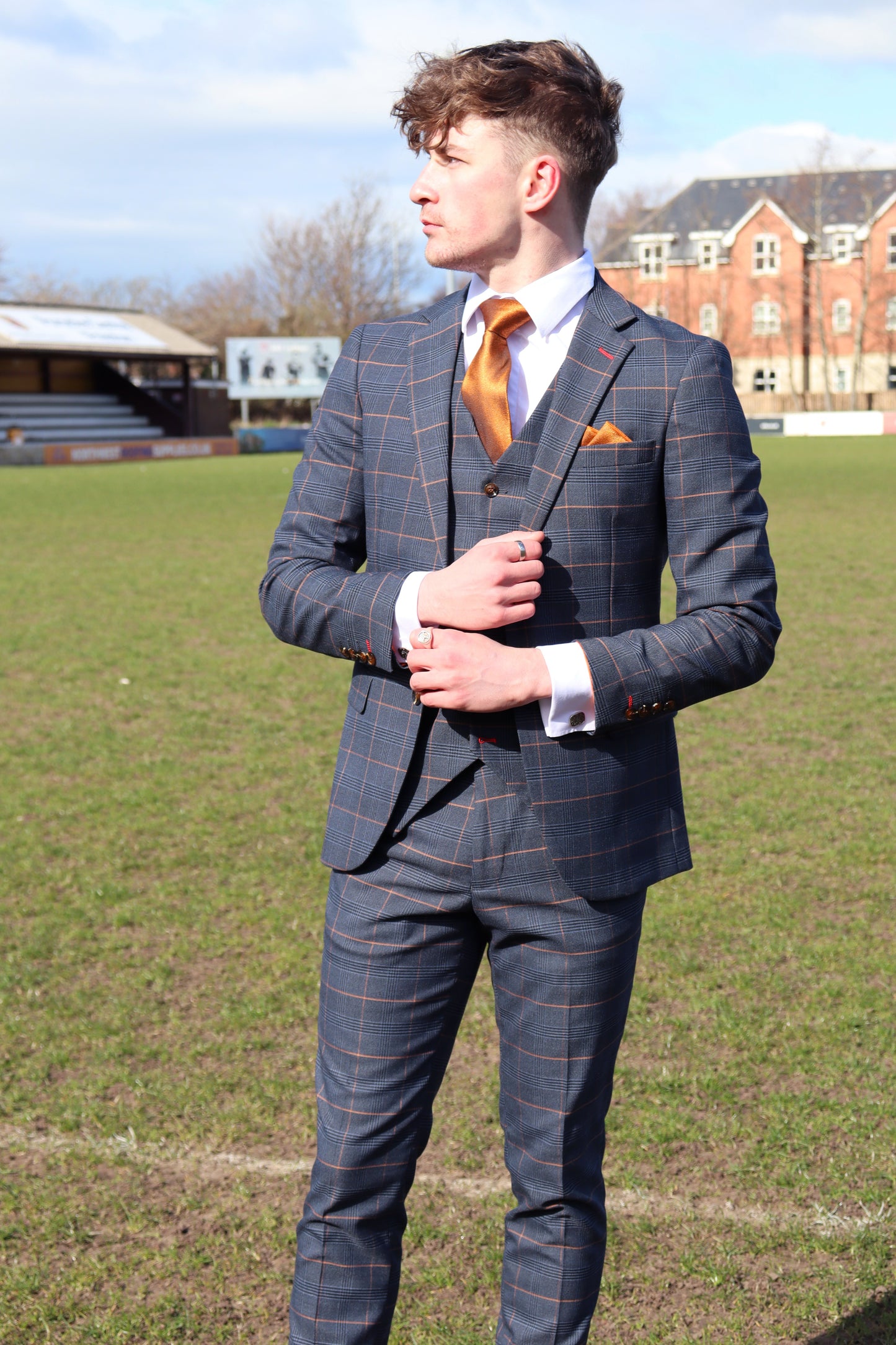 THOMAS THREE PIECE CHECKED SUIT