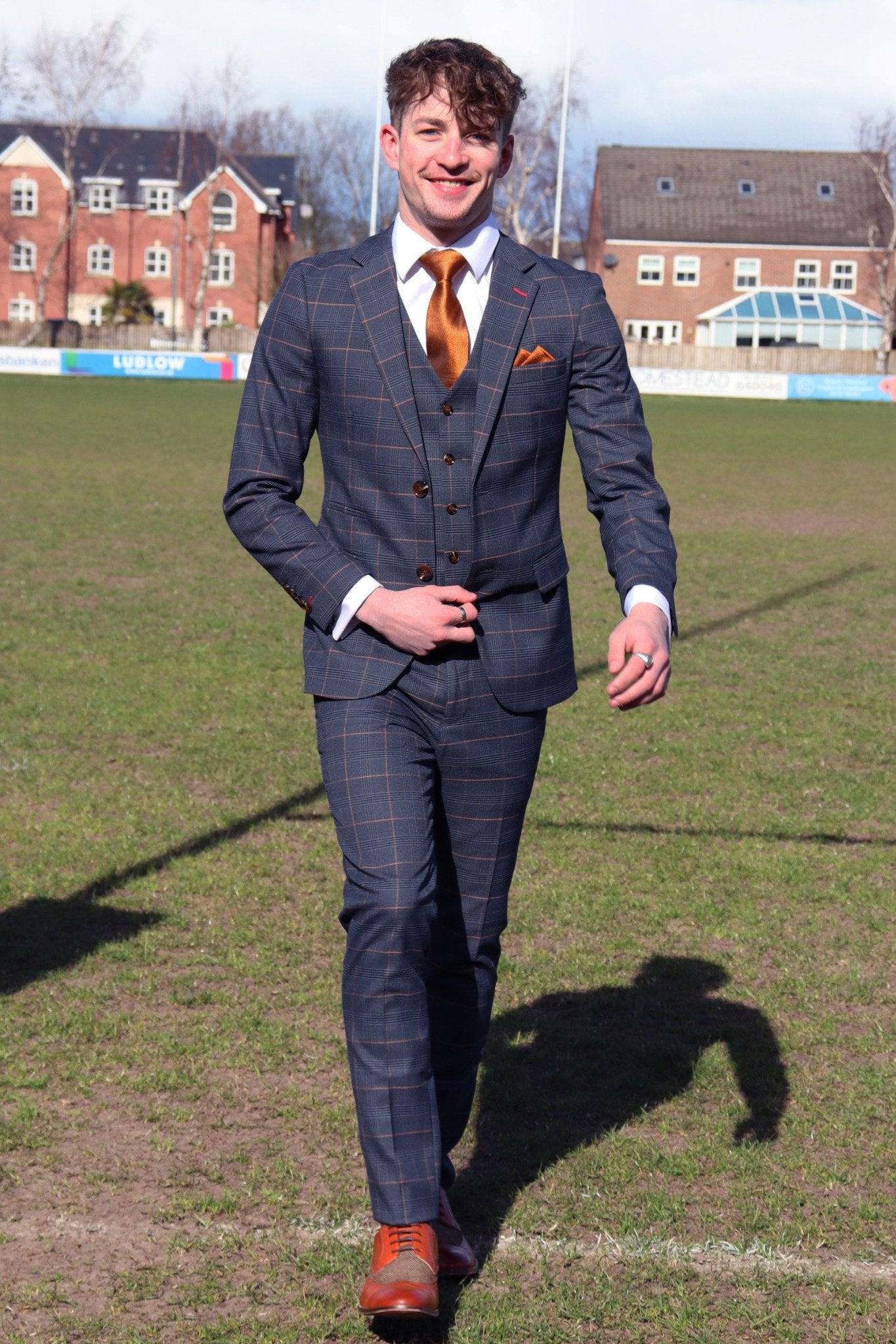 THOMAS THREE PIECE CHECKED SUIT