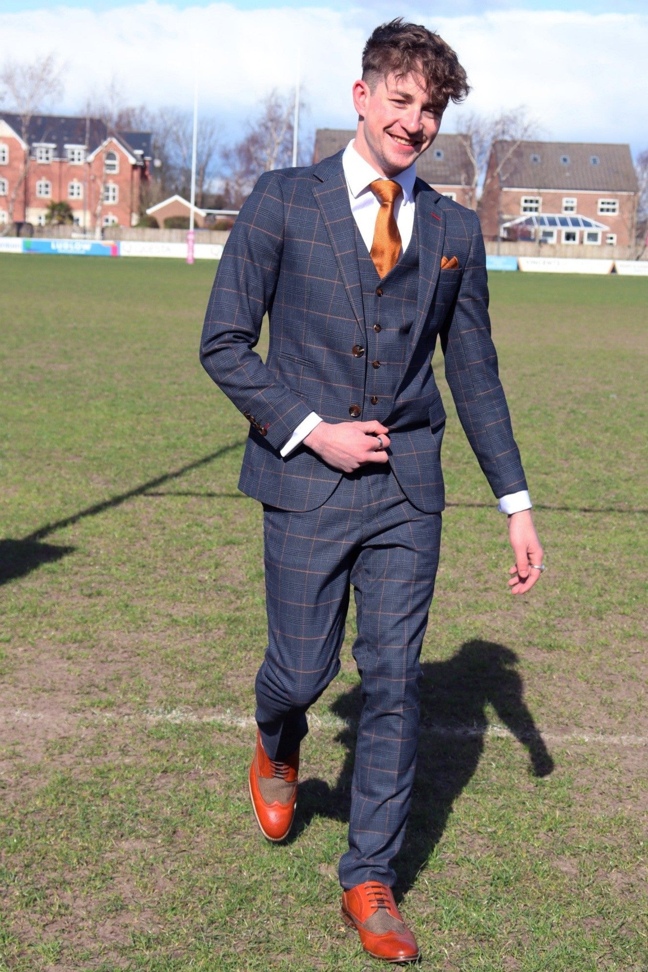 THOMAS THREE PIECE CHECKED SUIT