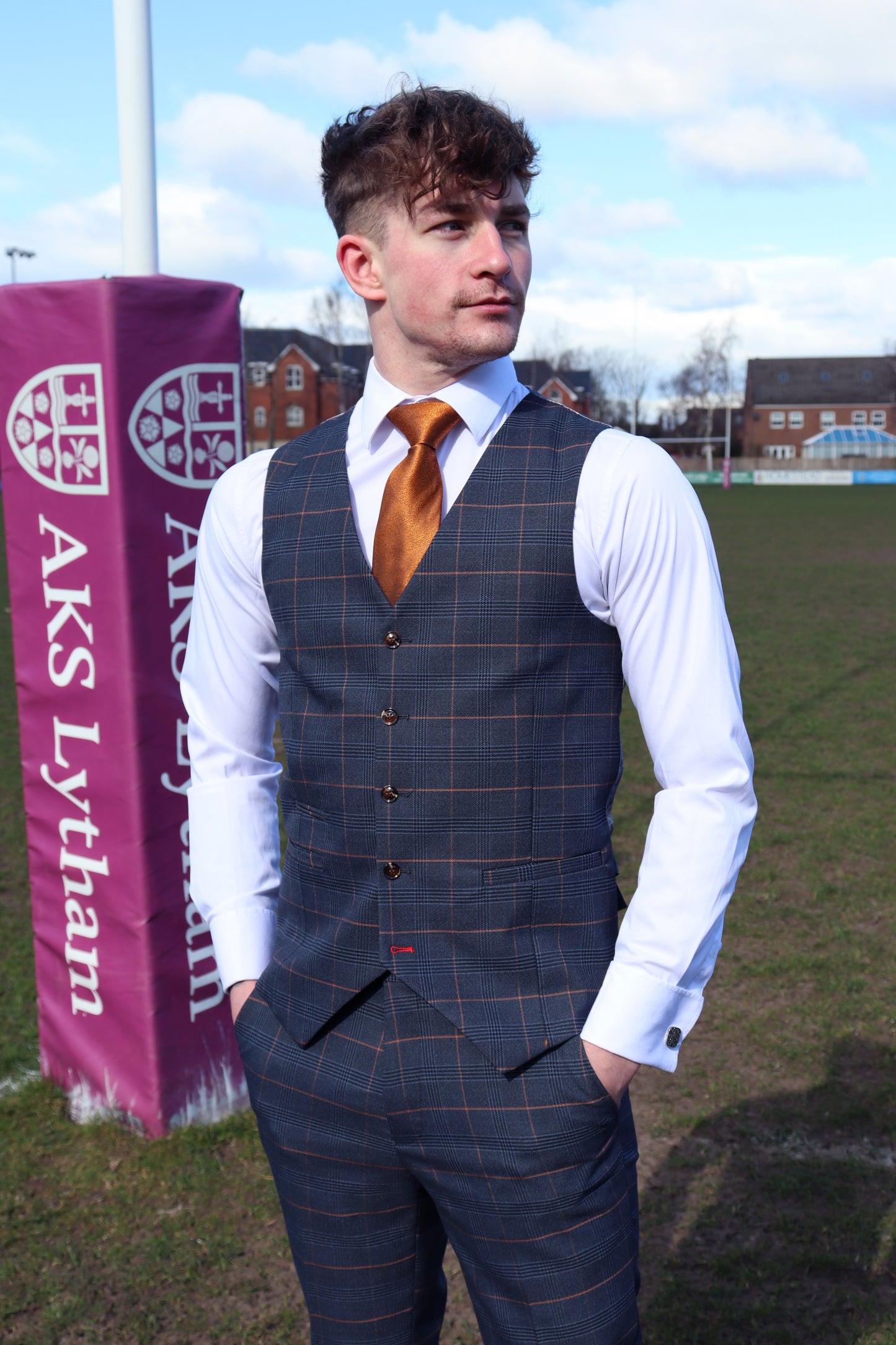 THOMAS THREE PIECE CHECKED SUIT