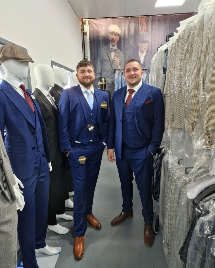 Suitbae Royal Blue Pin Three Piece Suit