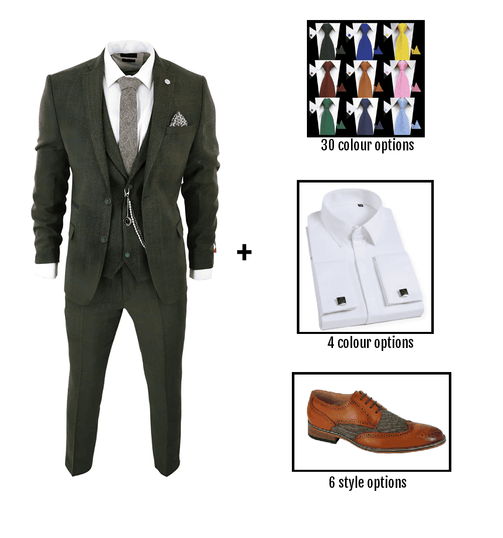 Knighthood Green Check Tweed Package