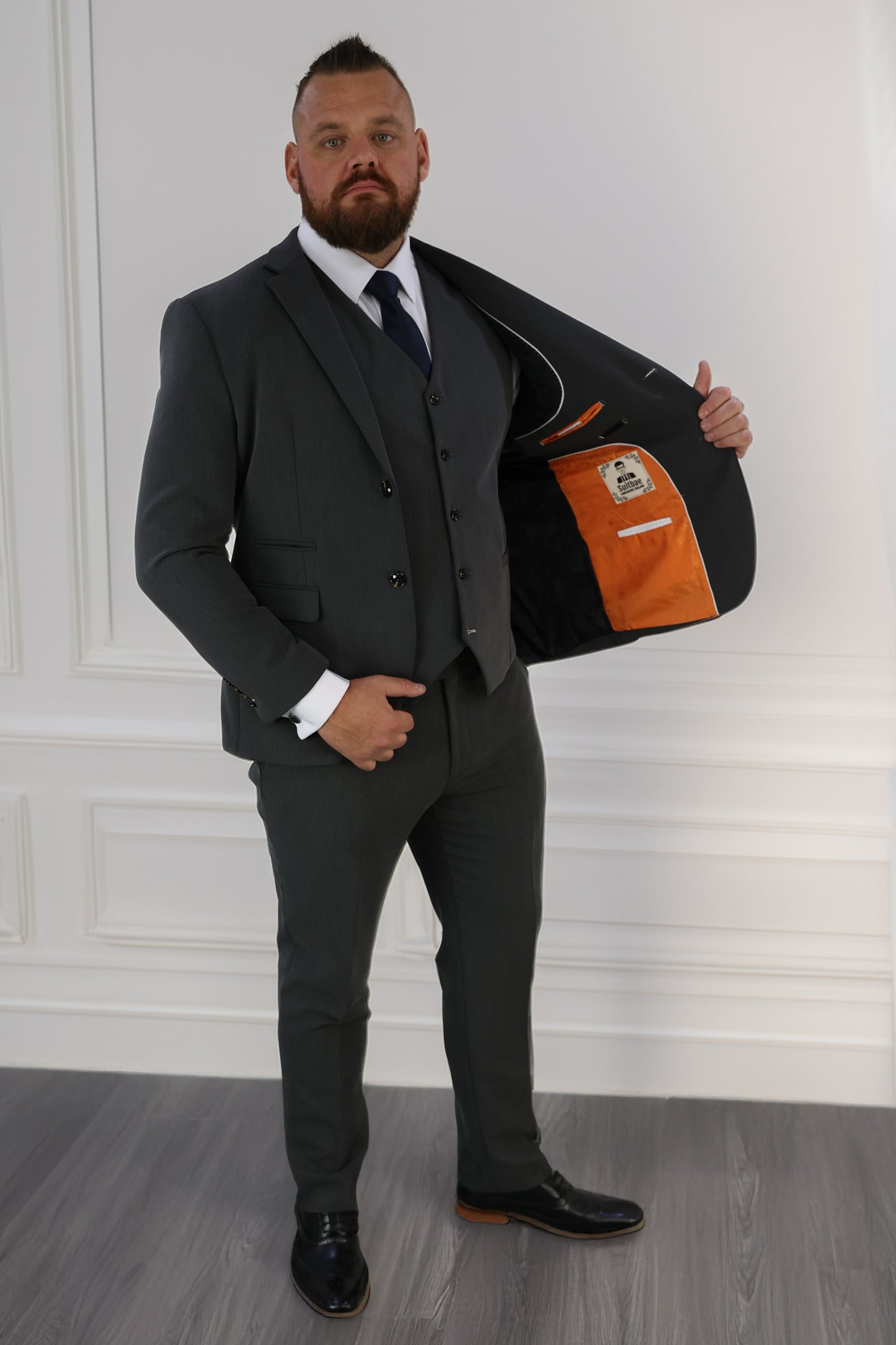 Vincent XL Charcoal Three Piece Suit
