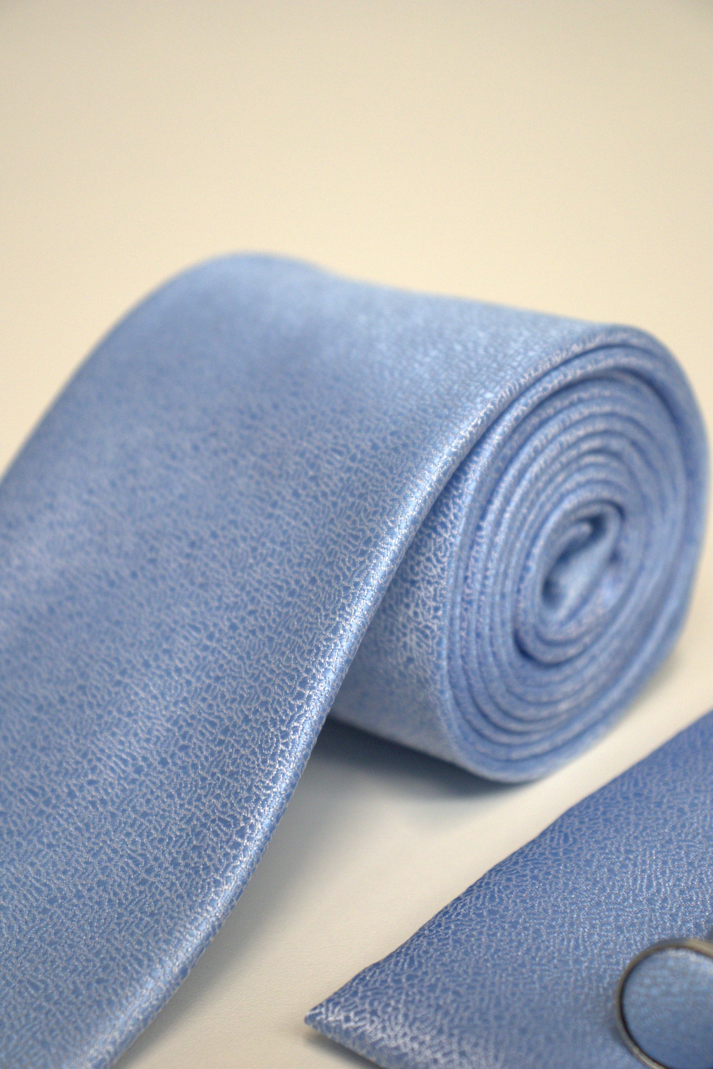 Light Sky Baby Blue Textured Tie Set