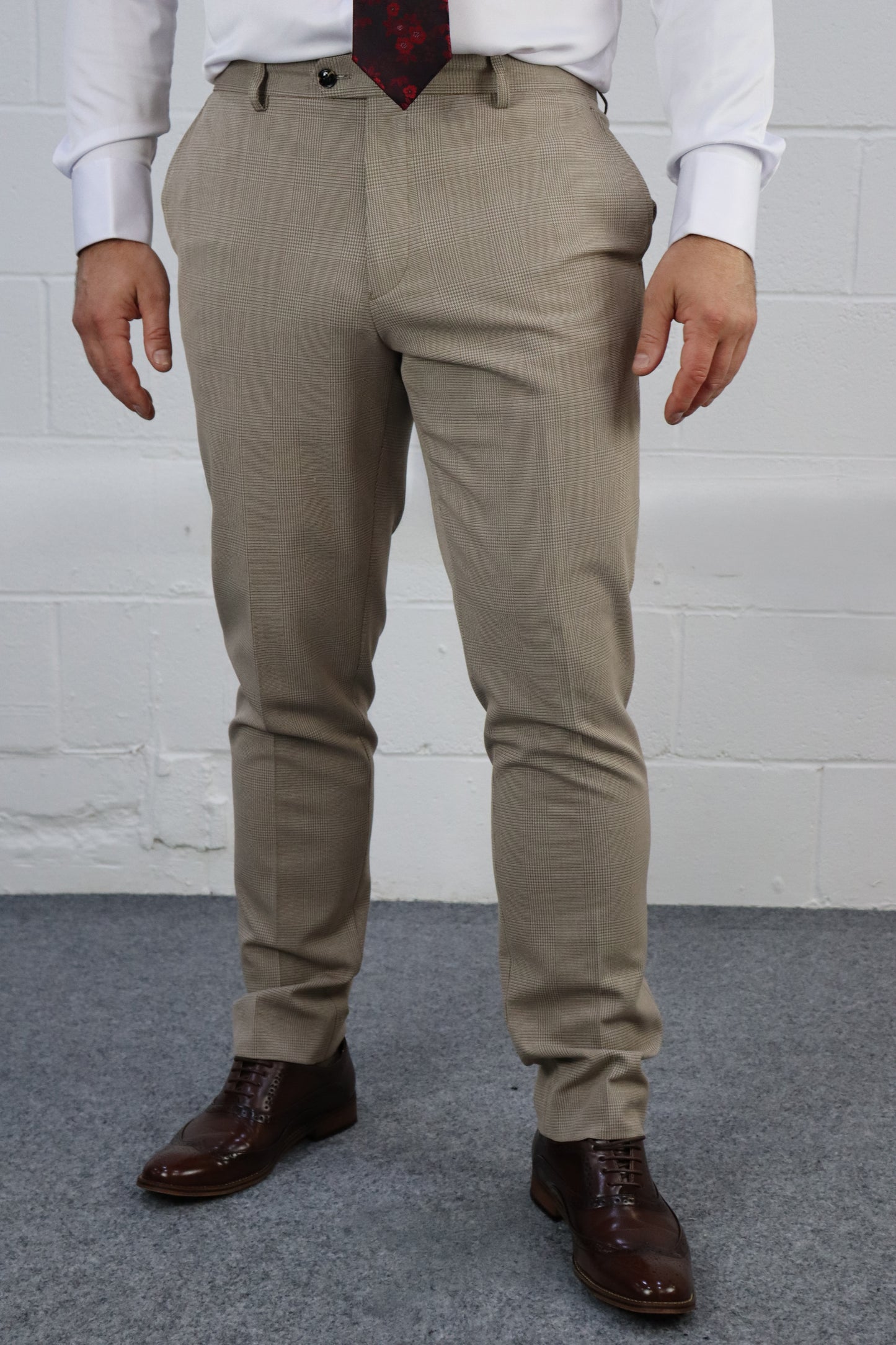 Charles Beige Stretch Trouser