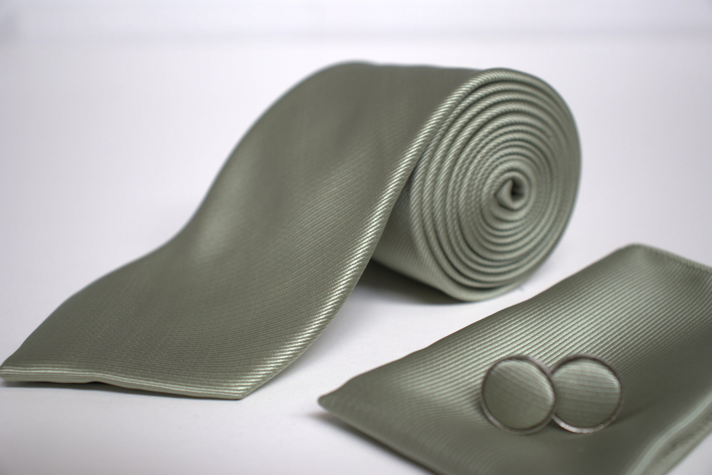 Sage green necktie with satin finish, wedding tie for grooms, best man and formal wear.