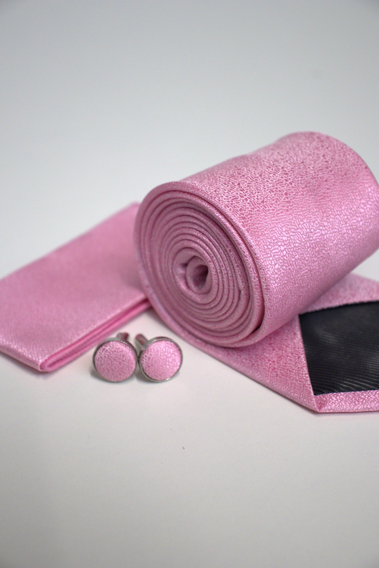 Pink Textured Tie Set