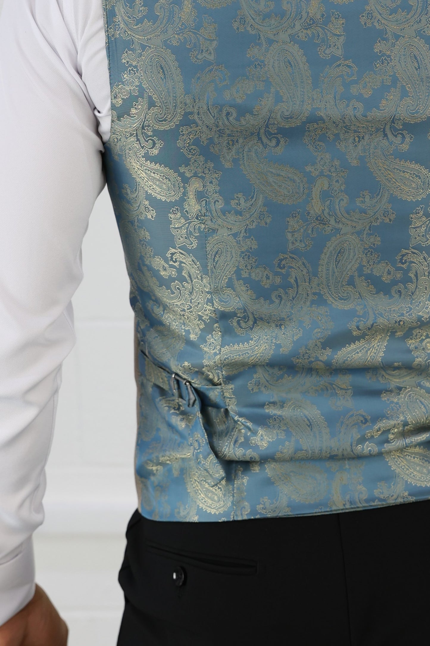CHARLES BEIGE CONTRAST BLACK TROUSER