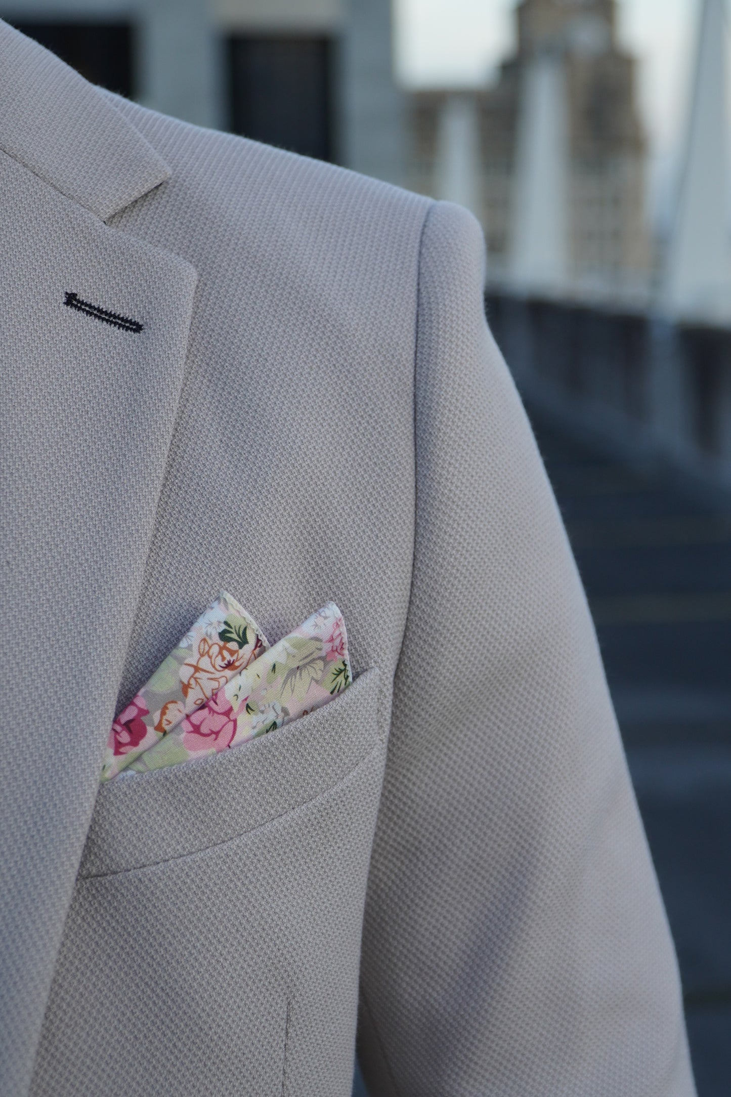 Escobar Stone Textured Three Piece Suit