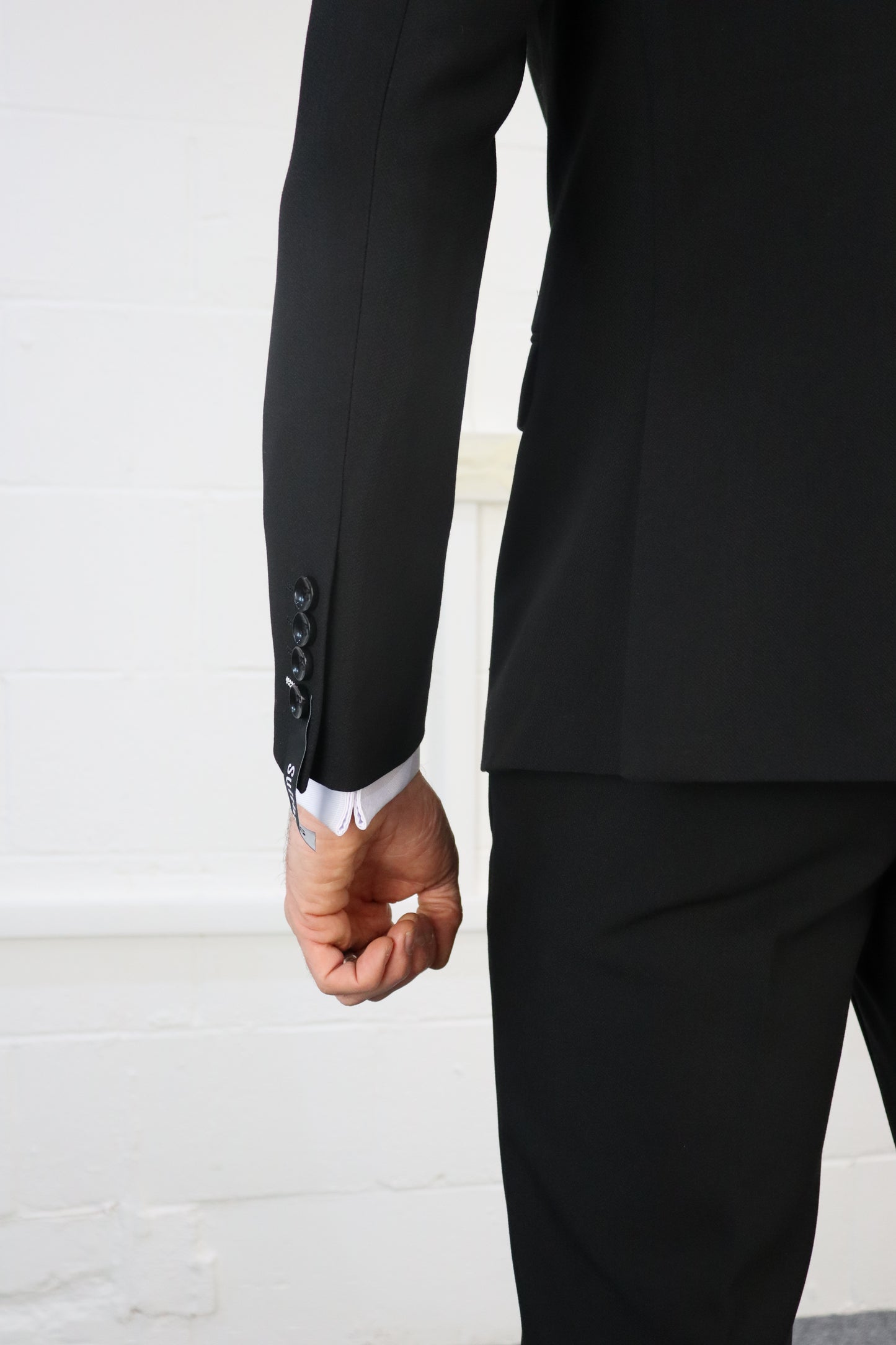 DIABLO BLACK CONTRAST LIGHT GREY THREE PIECE SUIT