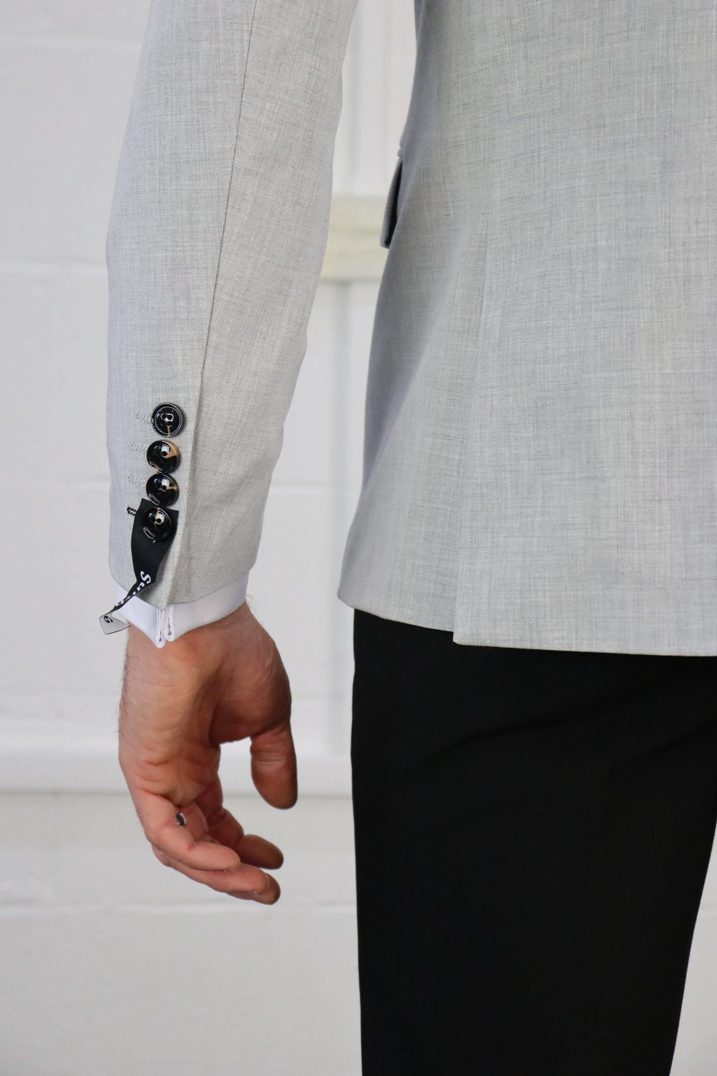 HARRY LIGHT GREY CONTRAST BLACK THREE PIECE