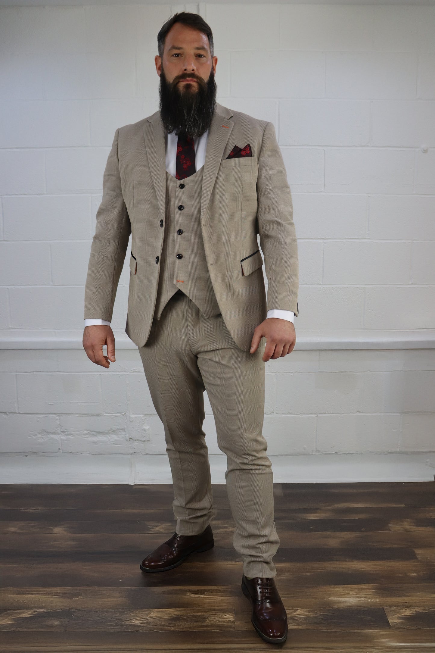 CHARLES BEIGE THREE PIECE SUIT