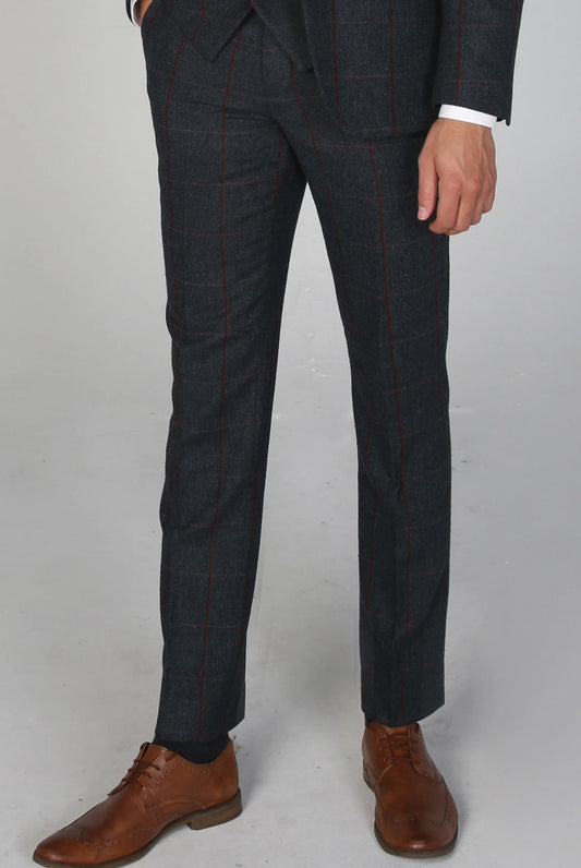 Paul Andrew Madrid Charcoal Check Trouser