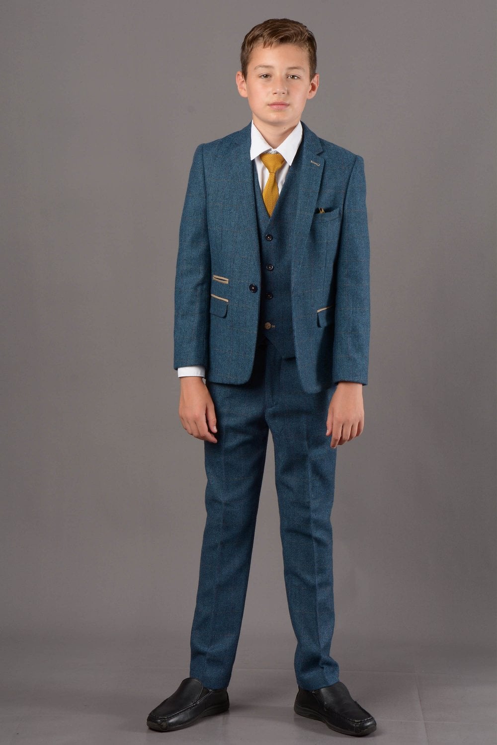 Kids Mark Darcy Blue Check Three Piece Suit (Matching Adult Version Available)