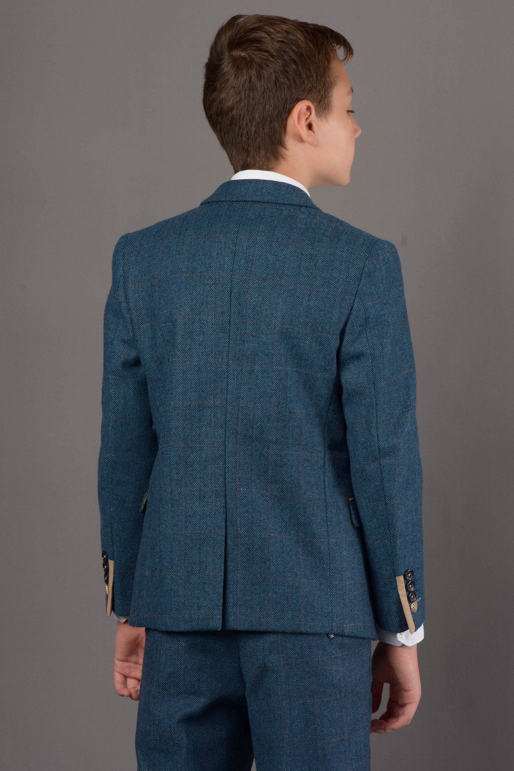 Kids Mark Darcy Blue Check Three Piece Suit (Matching Adult Version Available)