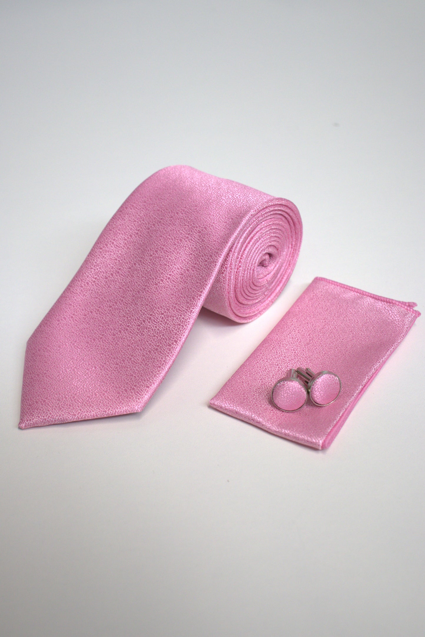 Pink Textured Tie Set