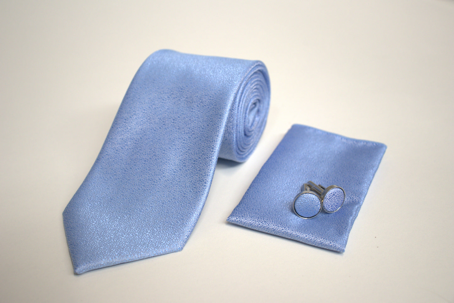 Light Sky Baby Blue Textured Tie Set
