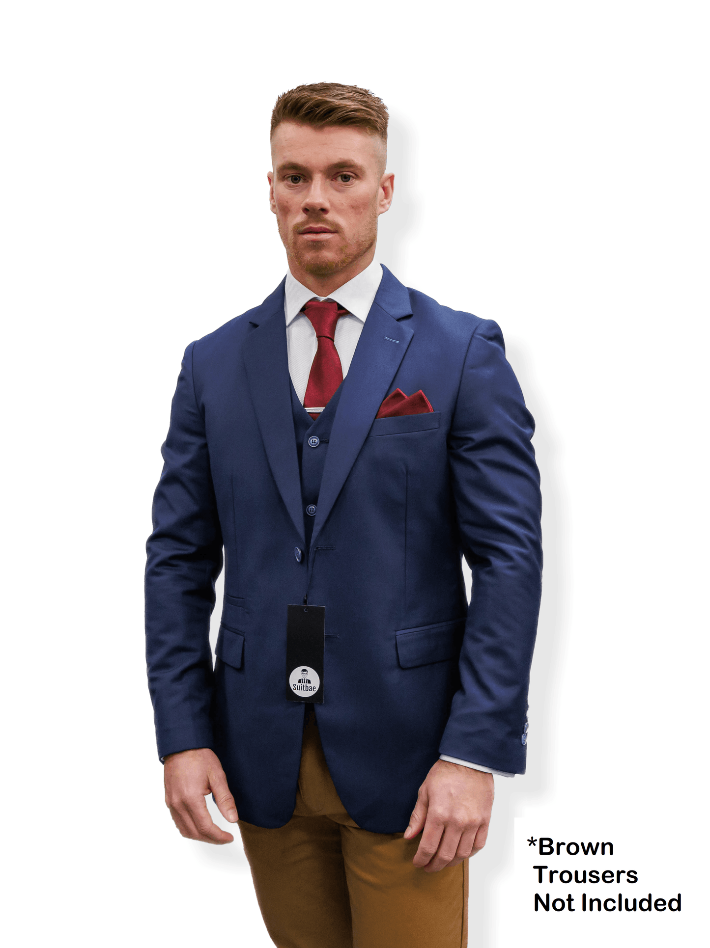 Suitbae Solid Blue Three Piece Suit π