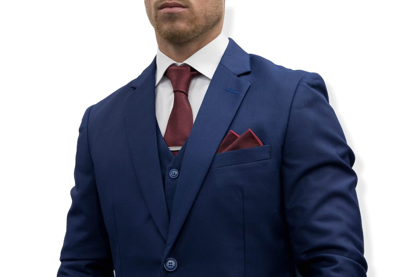 Suitbae Solid Blue Three Piece Suit π