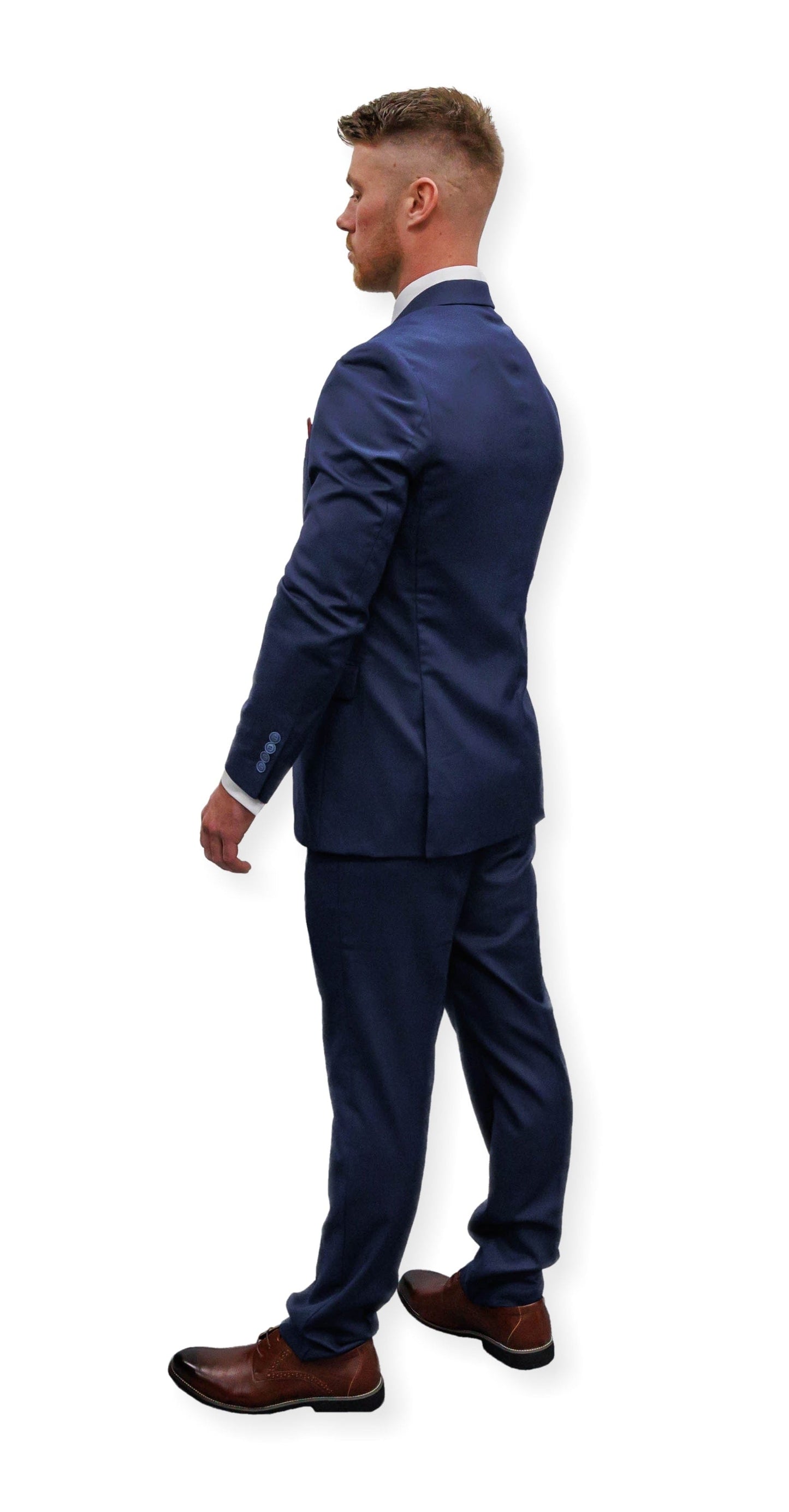 Suitbae Solid Blue Three Piece Suit π