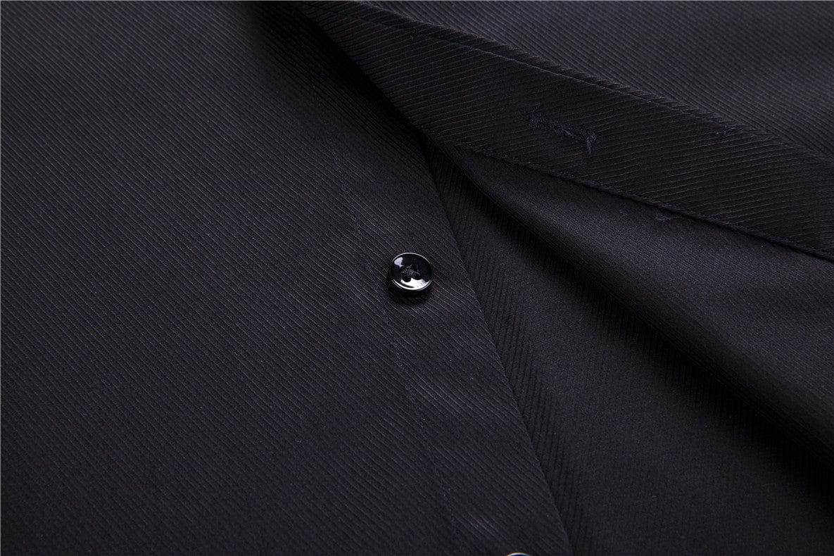 Black Hidden Button Cufflink Shirt & Cufflinks