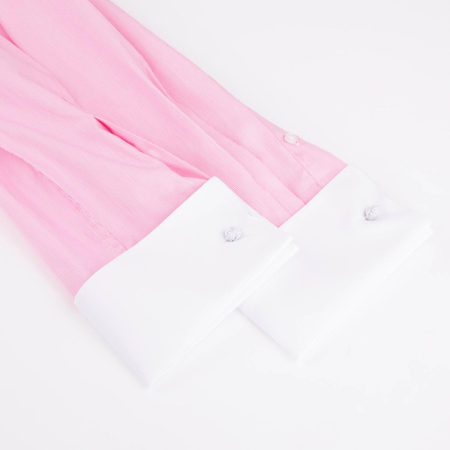 Pink Stripe Slim Fit Round Collar Double Cuff Shirt