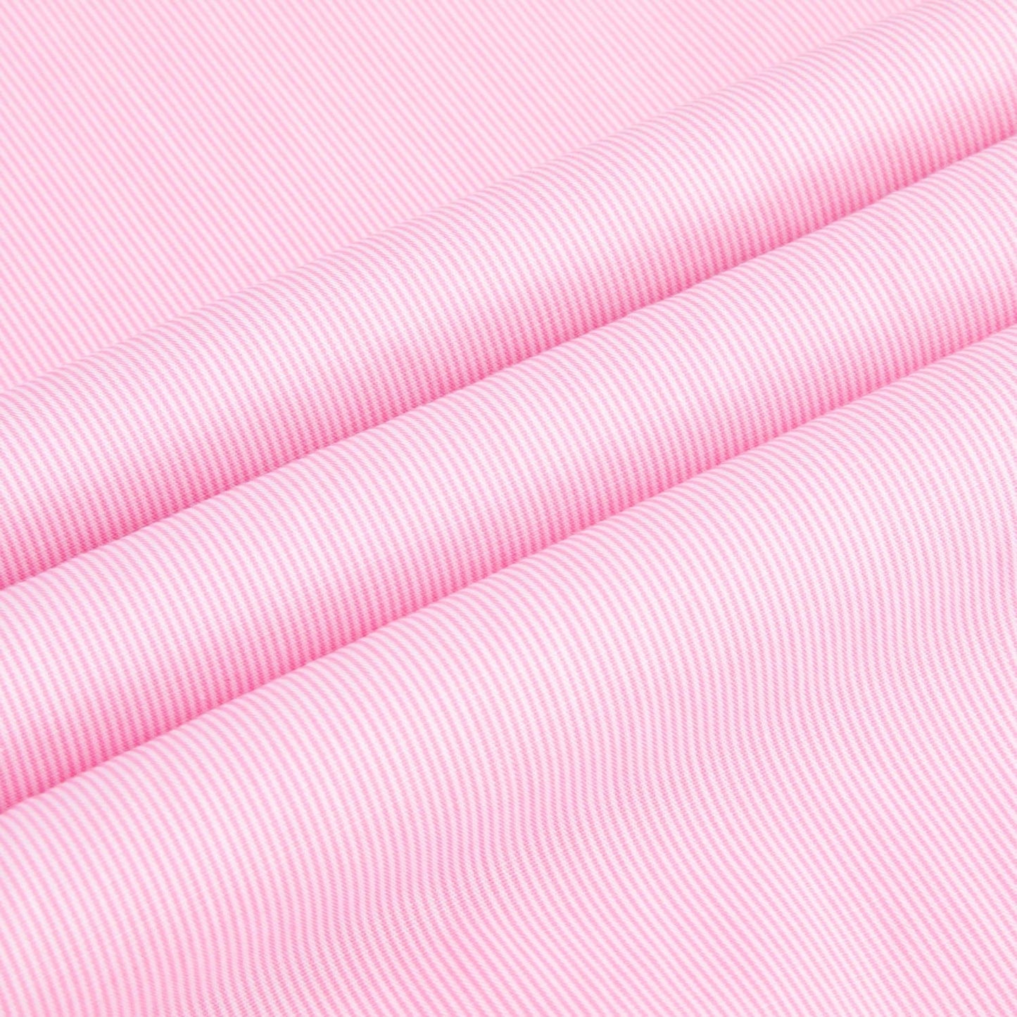 Pink Stripe Slim Fit Round Collar Double Cuff Shirt