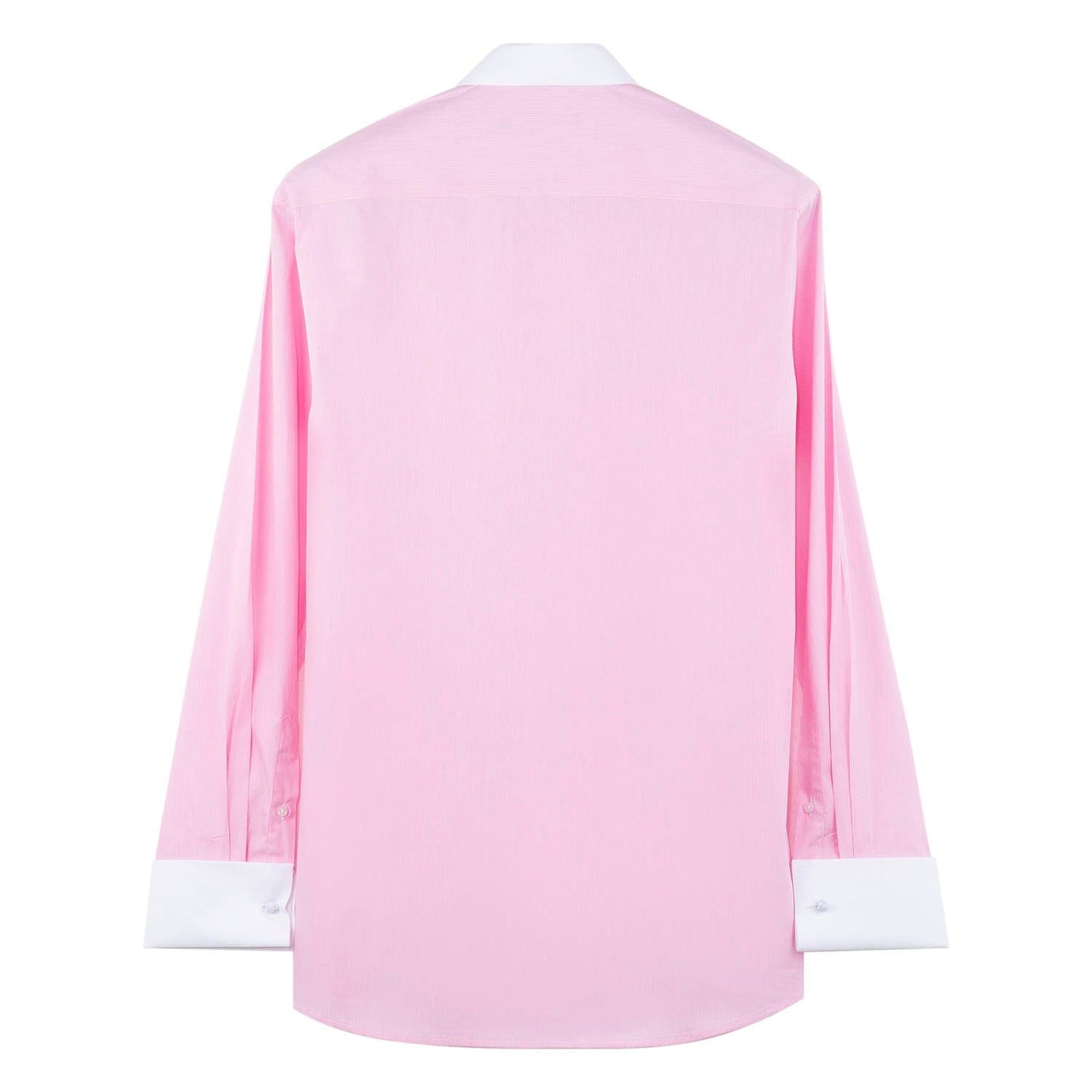 Pink Stripe Slim Fit Round Collar Double Cuff Shirt