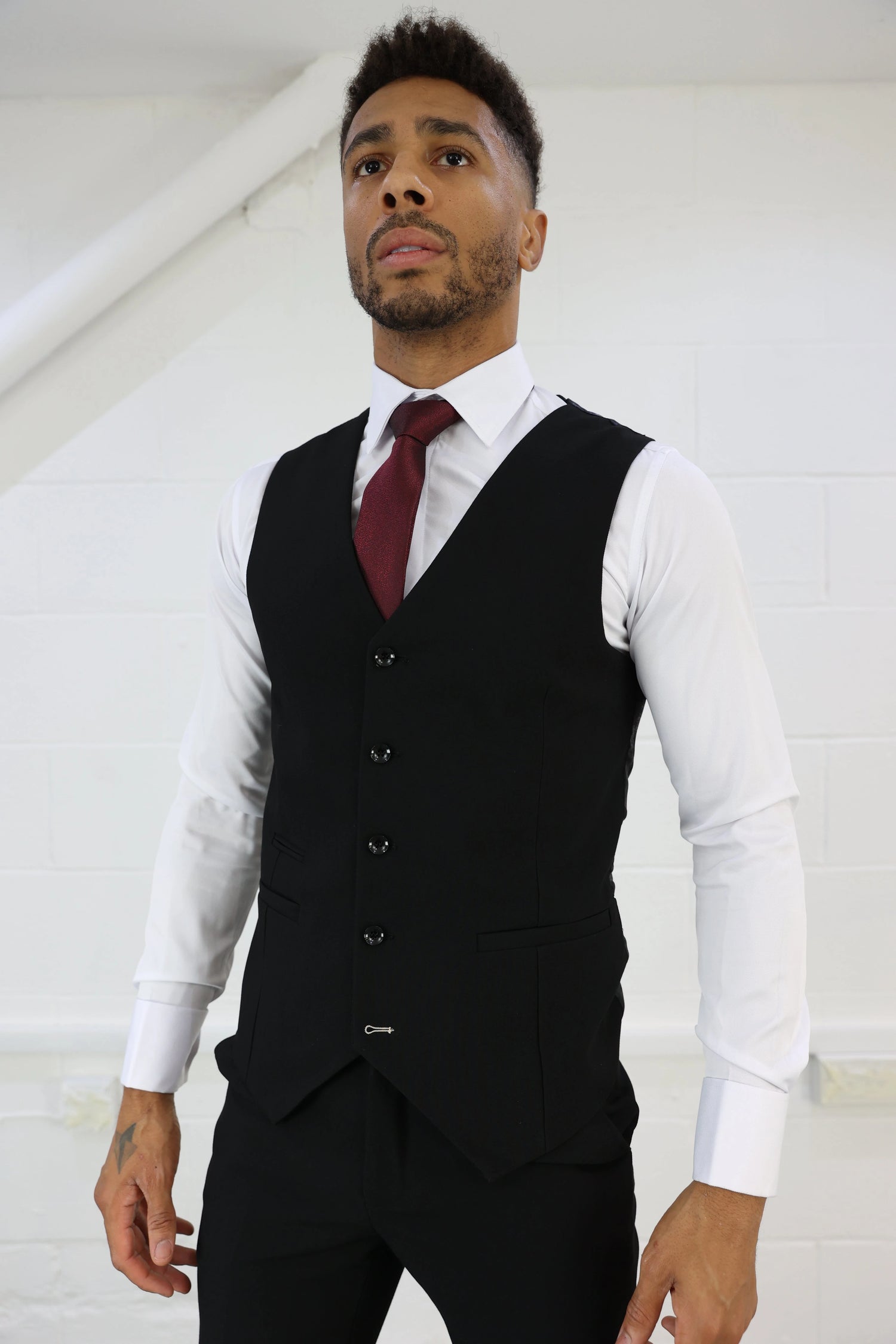 Mayfair navy waistcoat with a tailored fit, featuring a sleek design and premium fabric. Perfect for mix-and-match suits, allowing you to create a stylish and personalized formal or business look.
