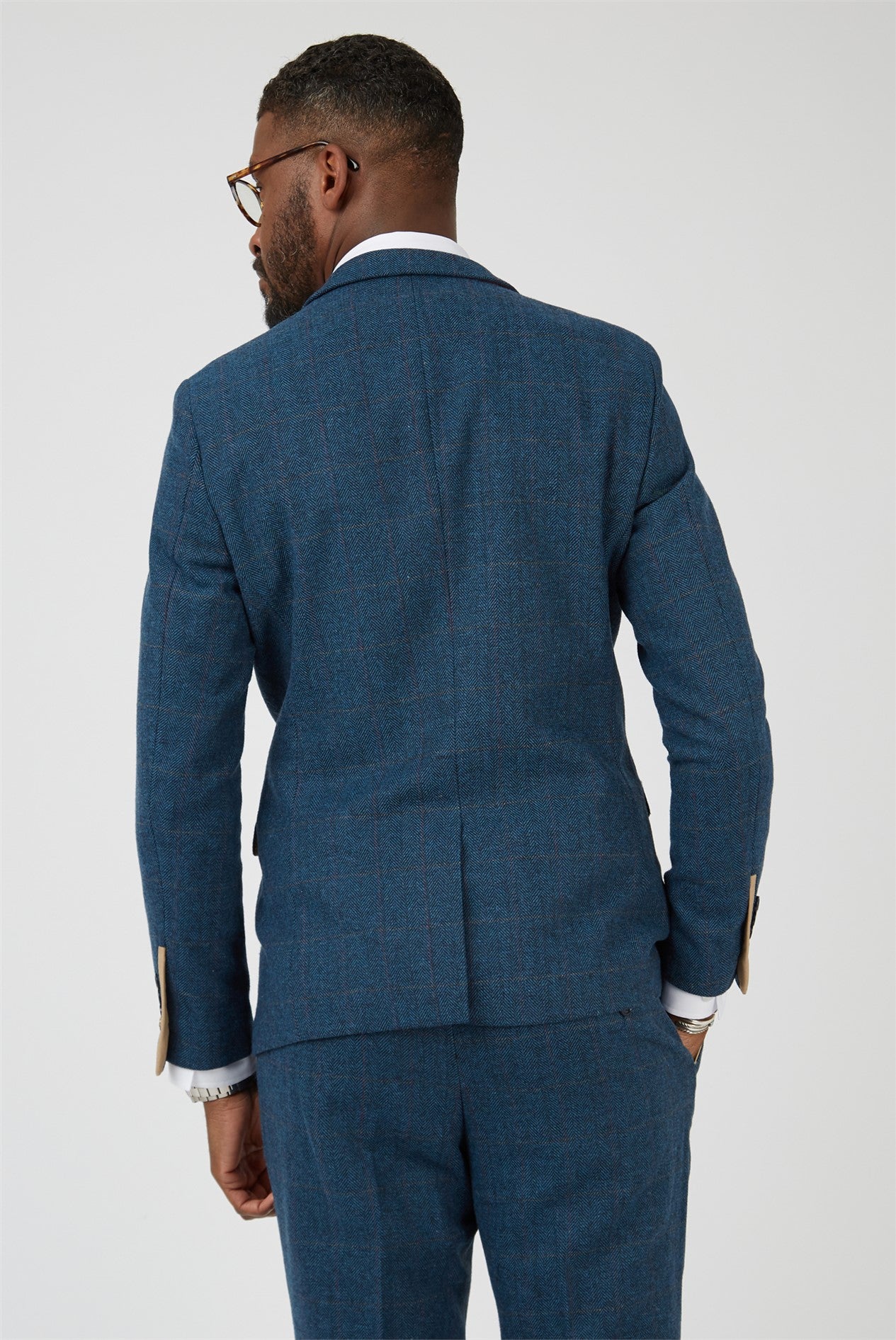 Marc Darcy Blue Check Three Piece Suit