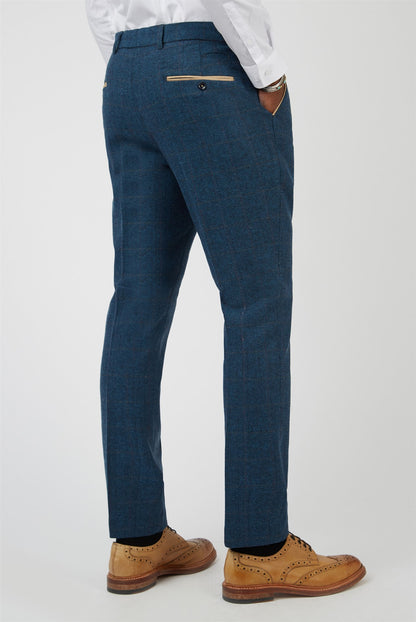 Marc Darcy Dion Blue Tweed Trouser