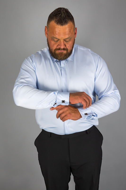 Blue Stretch Cufflink Shirt