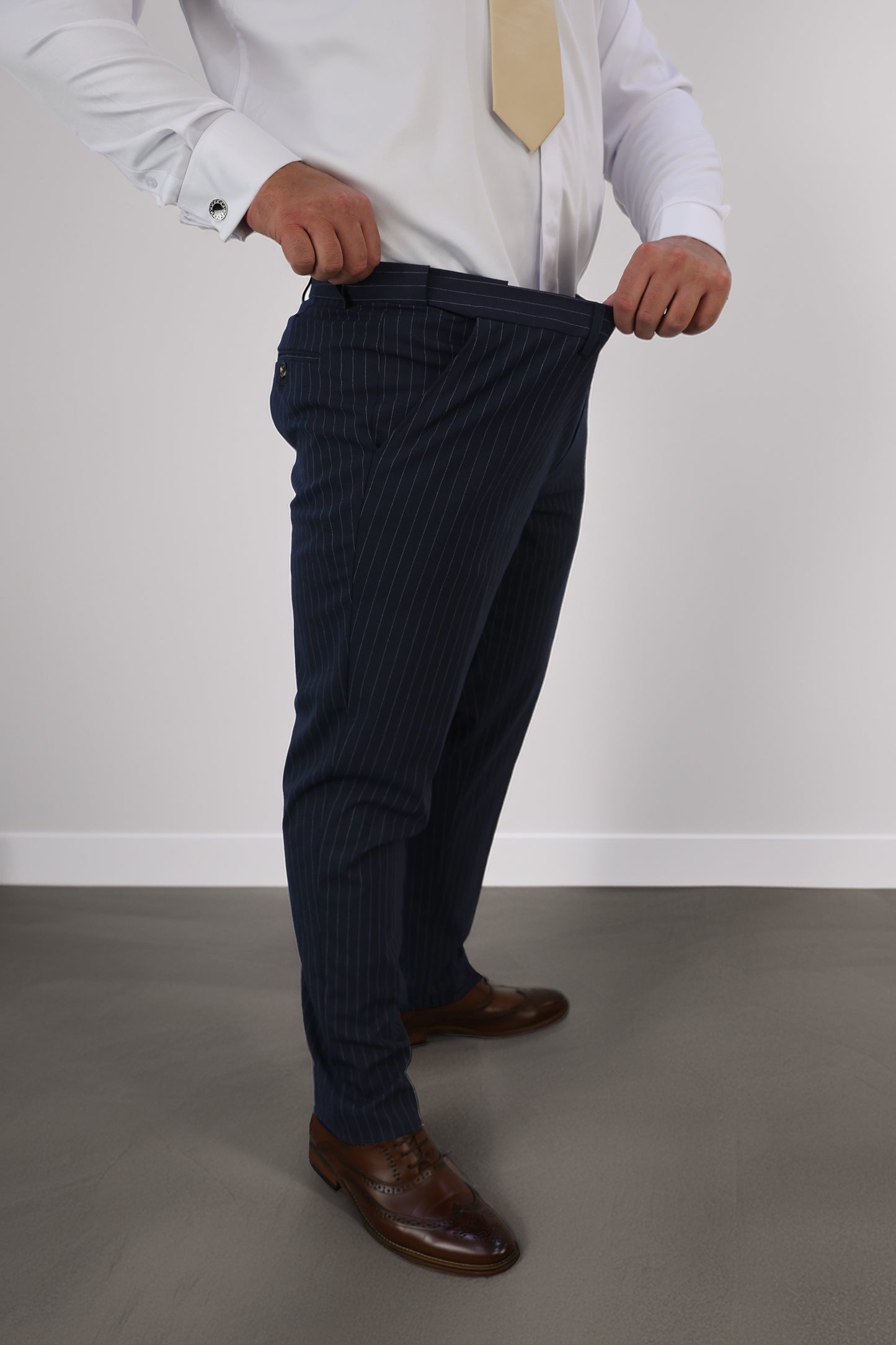 Navy Pinstripe XL Three Piece Suit